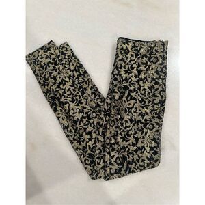 Haute Hippie Metallic Gold Lace Leggings, size XS